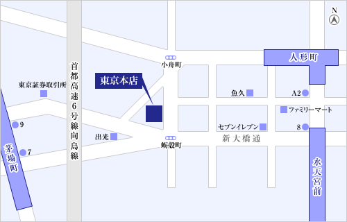 岡地株式会社東京支店地図